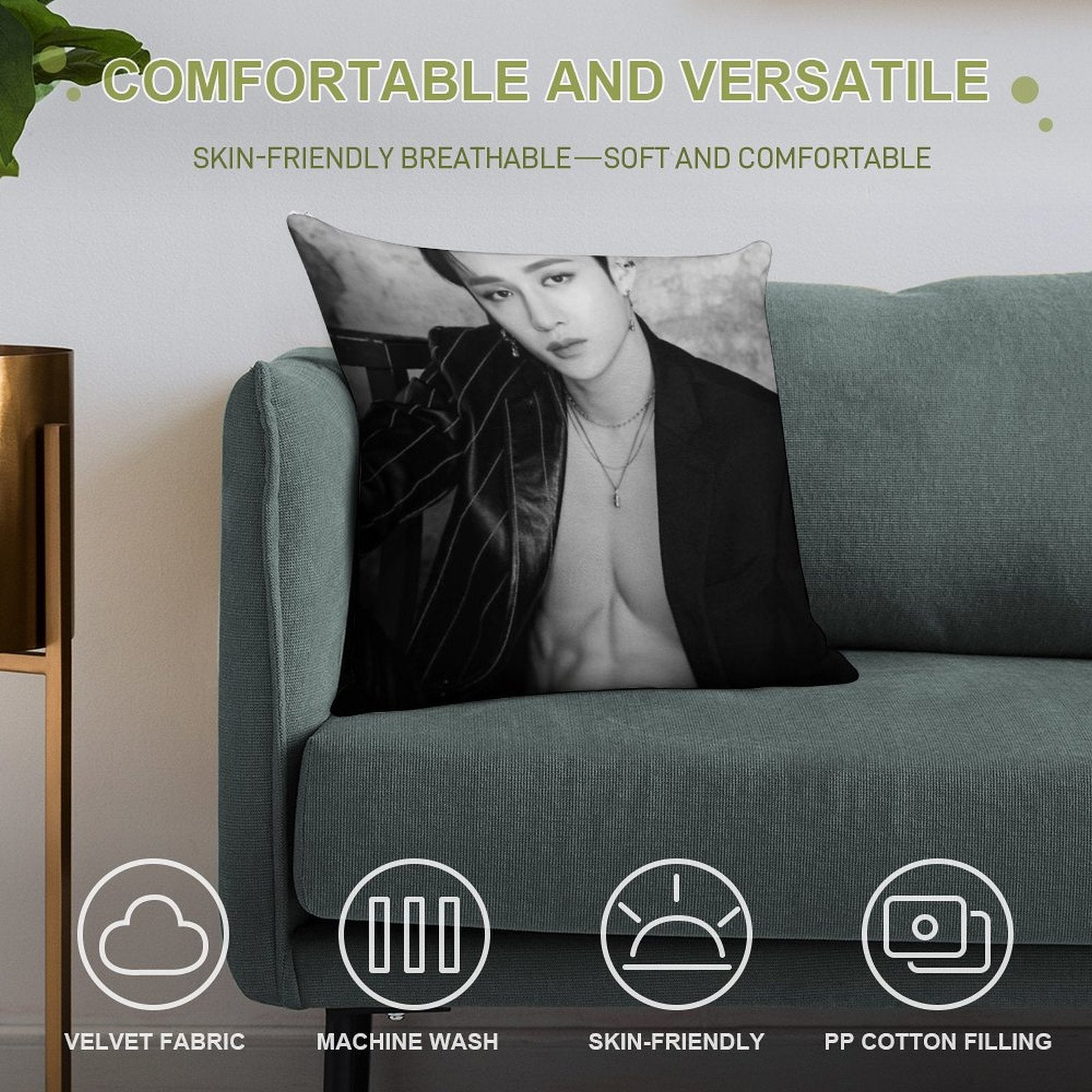 Bang Chan Soft Anti-Pilling Throw Pillow