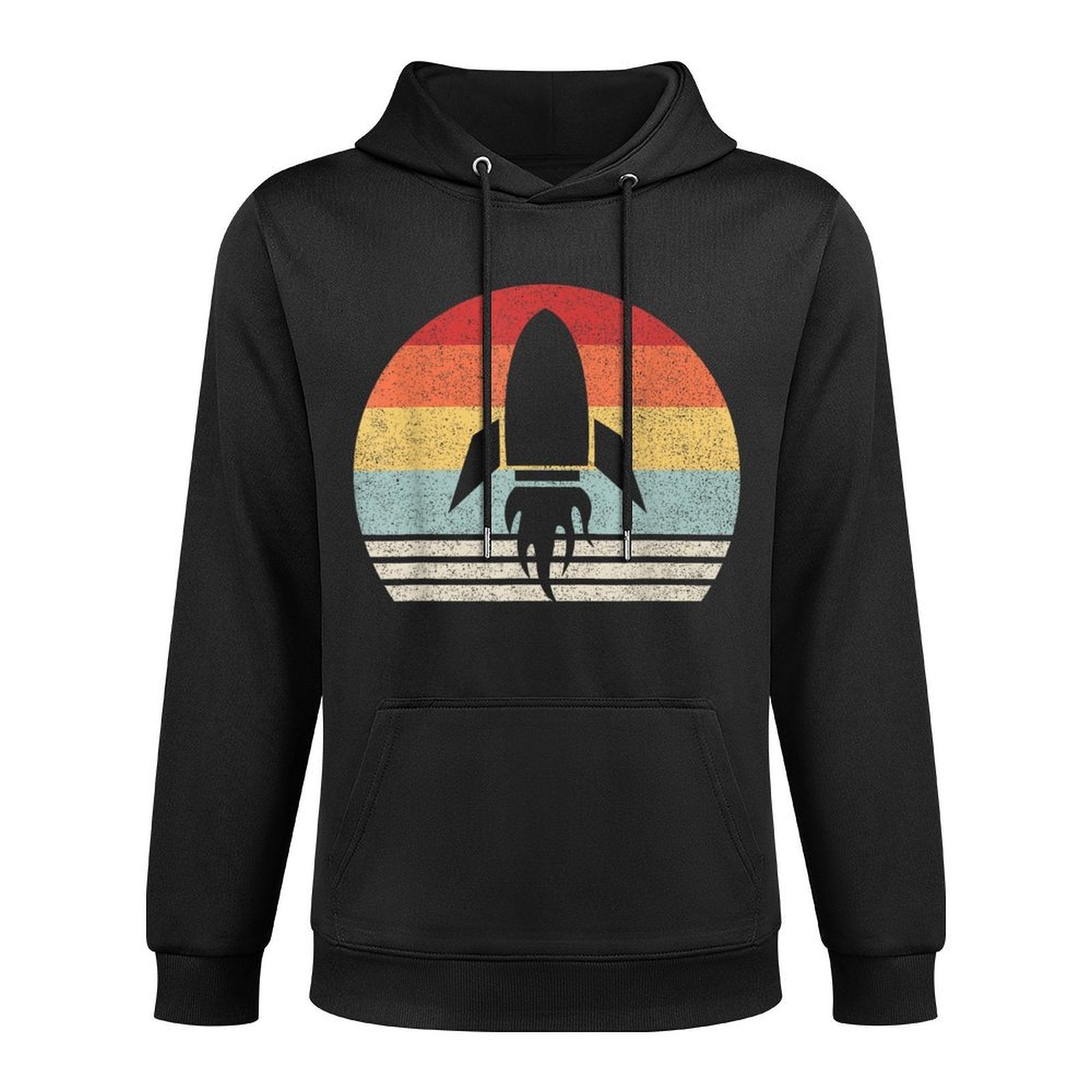 Retro Rocket Space Ship Vintage Retro Style Layering Staple Hoodie