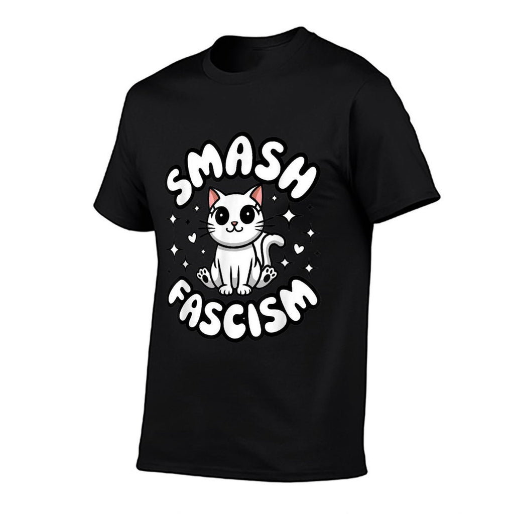 Smash Fascism, Funny Anti-Fascism Cat  Relaxed-fit T-Shirt