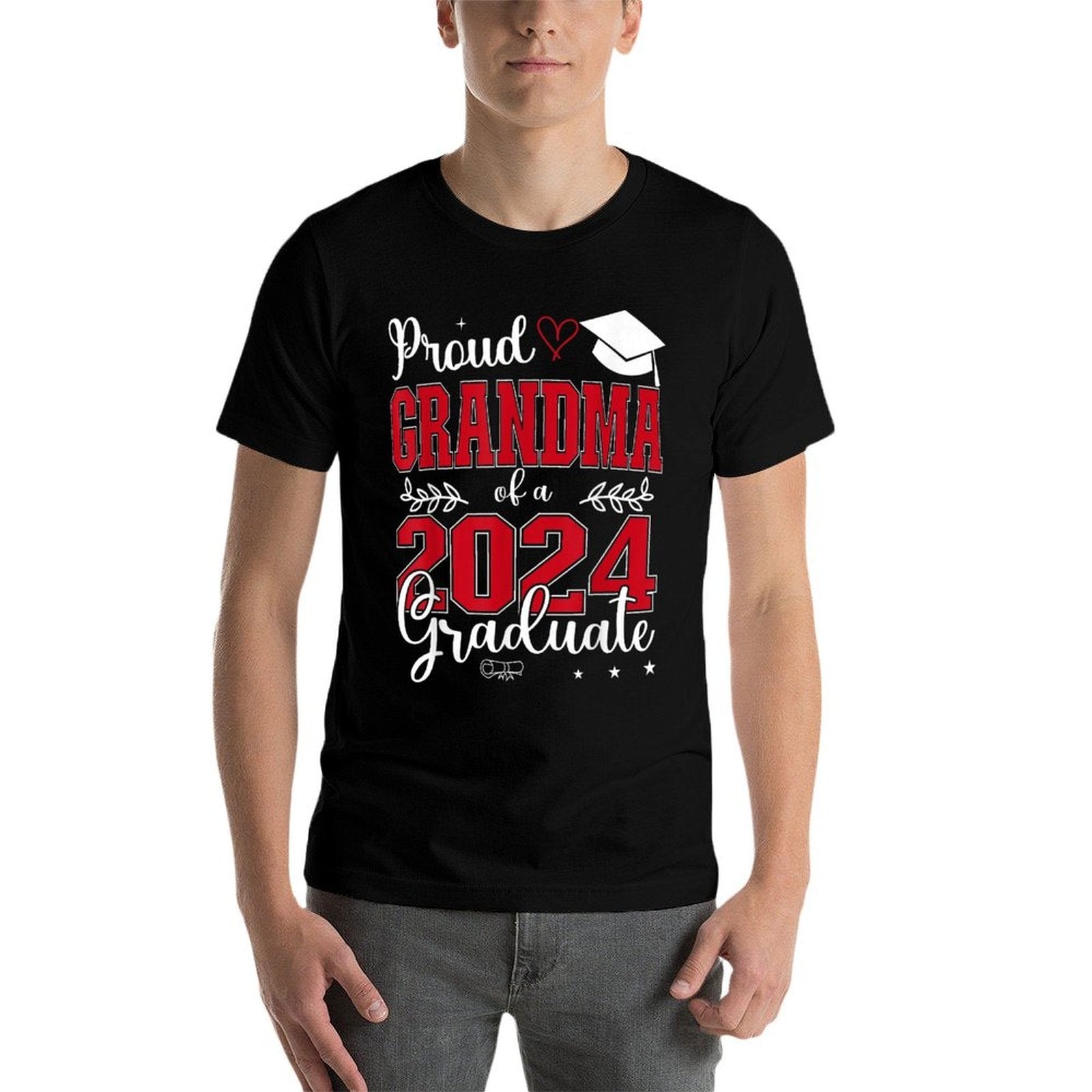 Proud Grandma of A Class of 2024 Graduate for Graduation  Polyester Blend T-Shirt