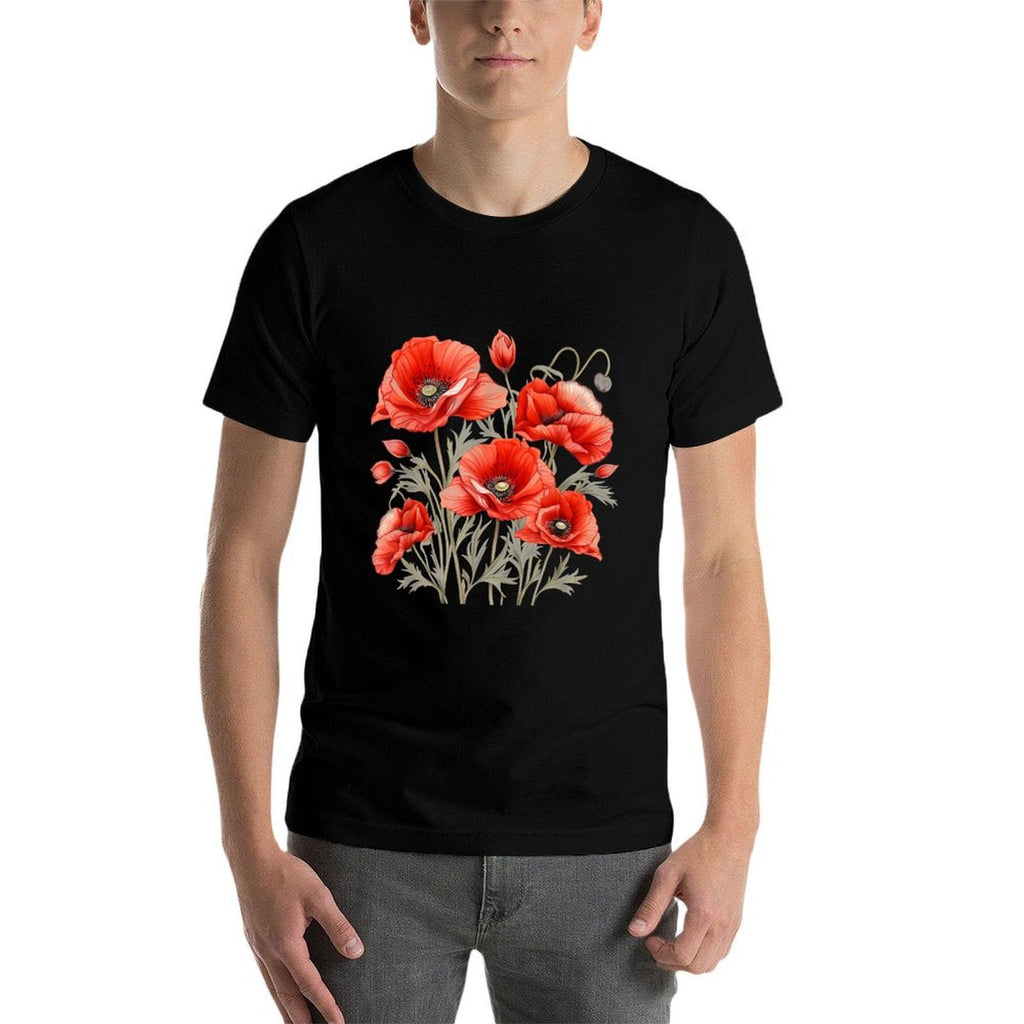 Poppy Botanical Vintage Poppies Floral  Eco-friendly Material T-Shirt