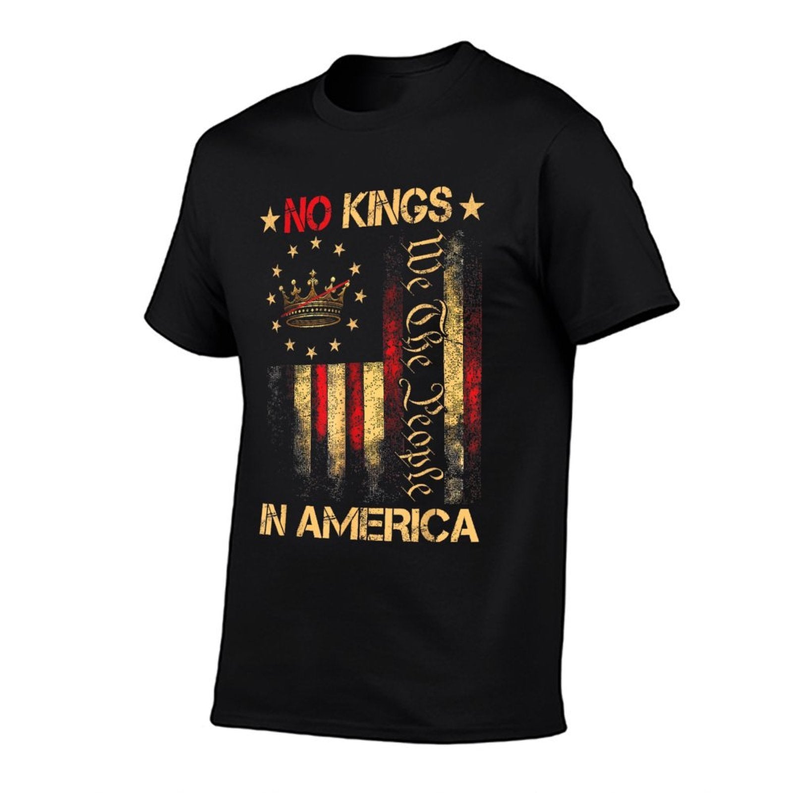 No Kings In America Protest Vintage American  Heathered Texture T-Shirt