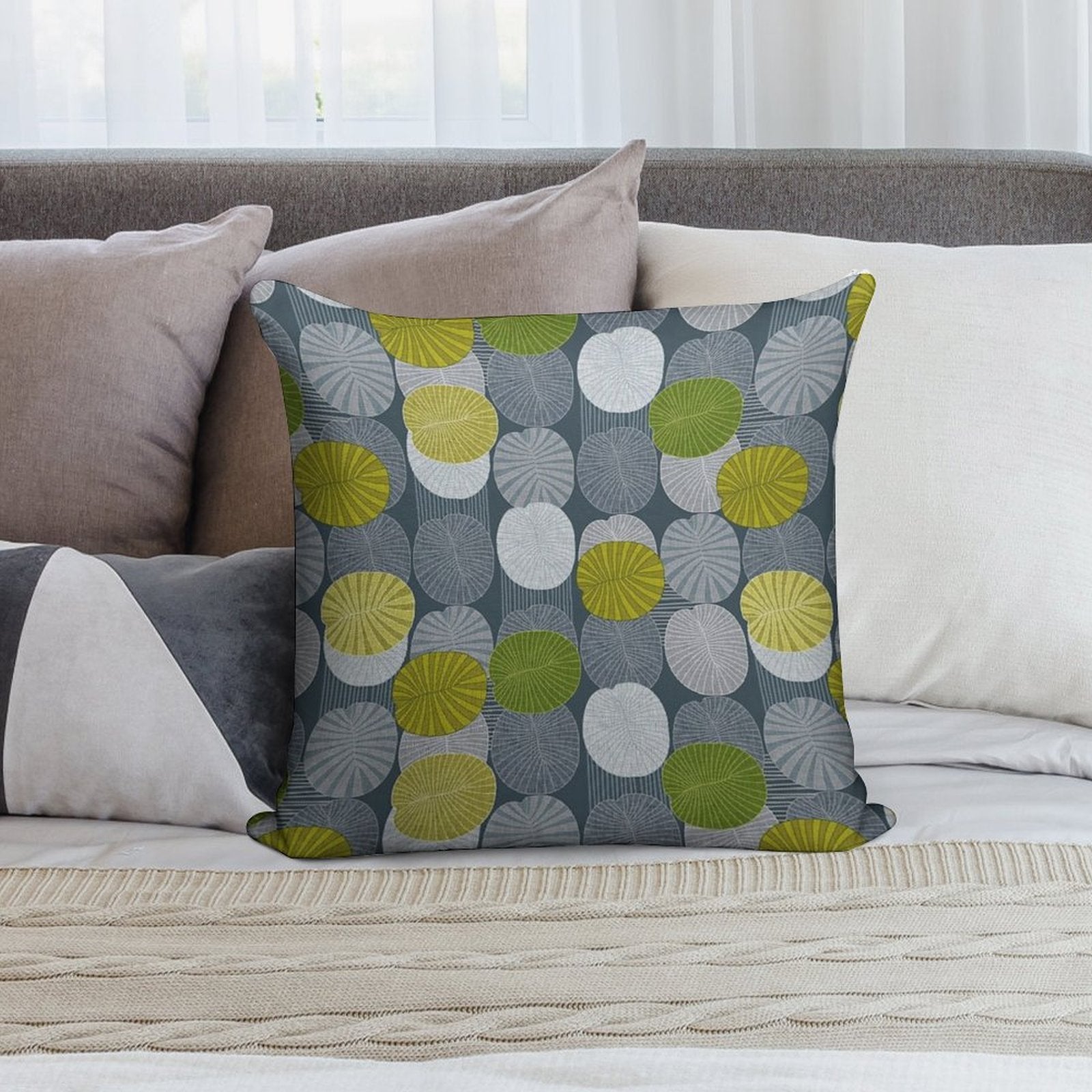 Dickinsonia Lime Soft Skin-Friendly Throw Pillow
