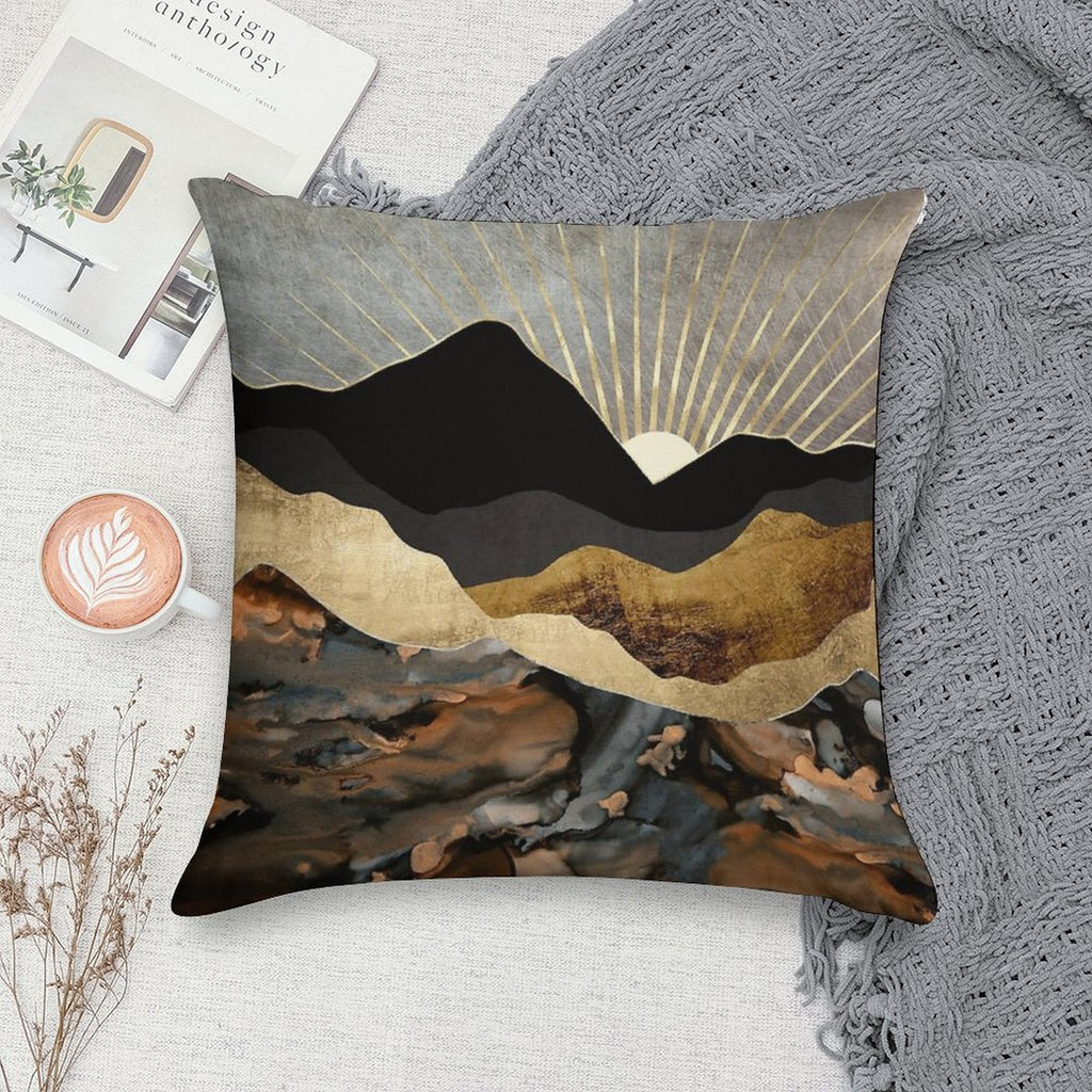 Copper And Gold Mountains Soft Decorative Cover Throw Pillow
