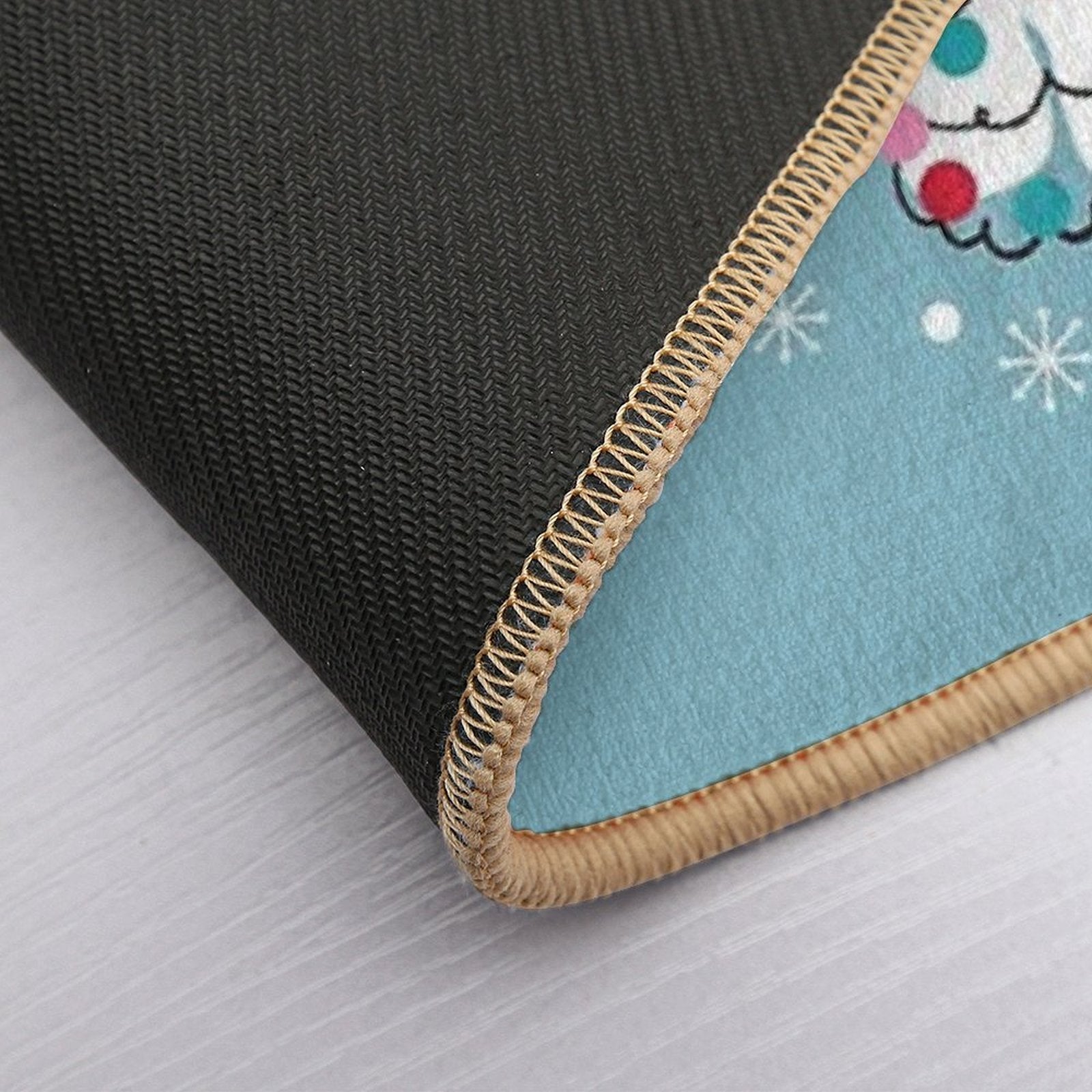 Bichon Frise Christmas Tree  Fade-Resistant Bath Mat