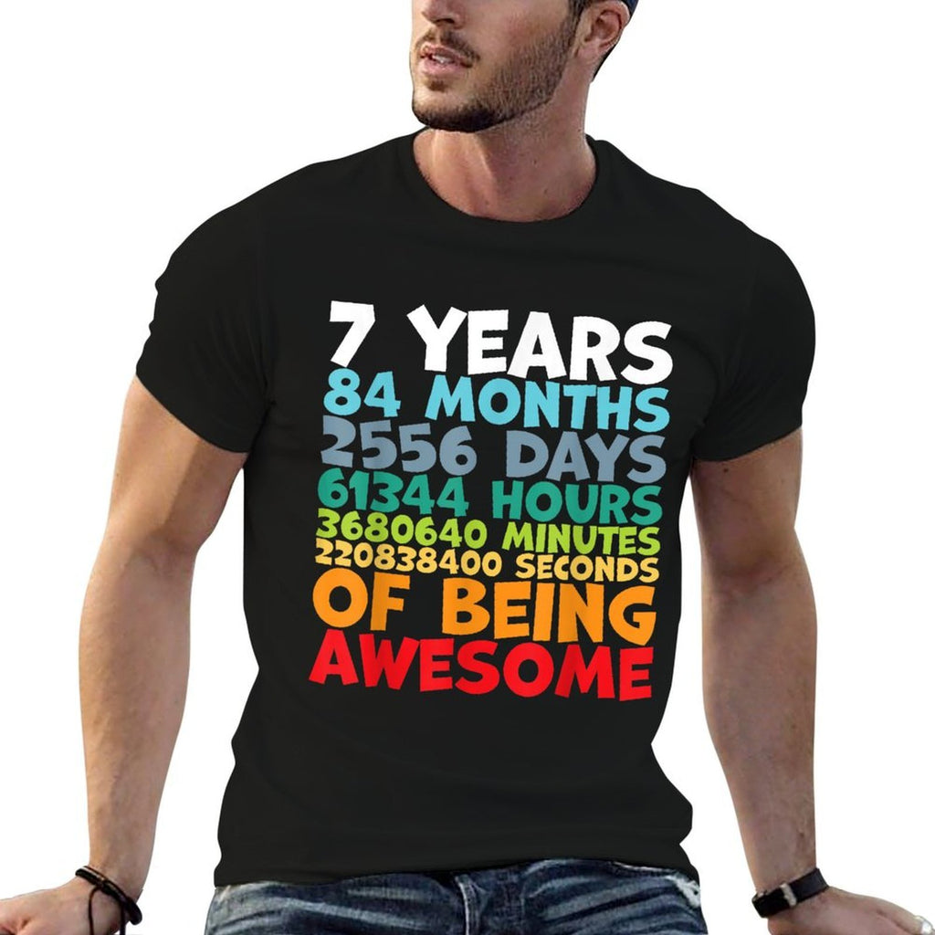 7 Year Old BDay Decorations Son Boy 7yr 7th Birthday  Polyester Blend T-Shirt