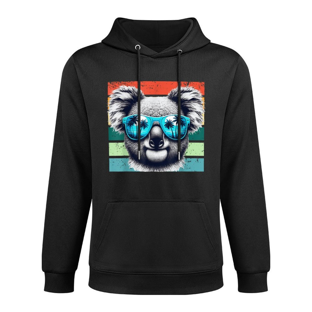 Cool Koala Wearing Sunglasses Retro Vintage Sunset Cotton-Polyester Blend Hoodie