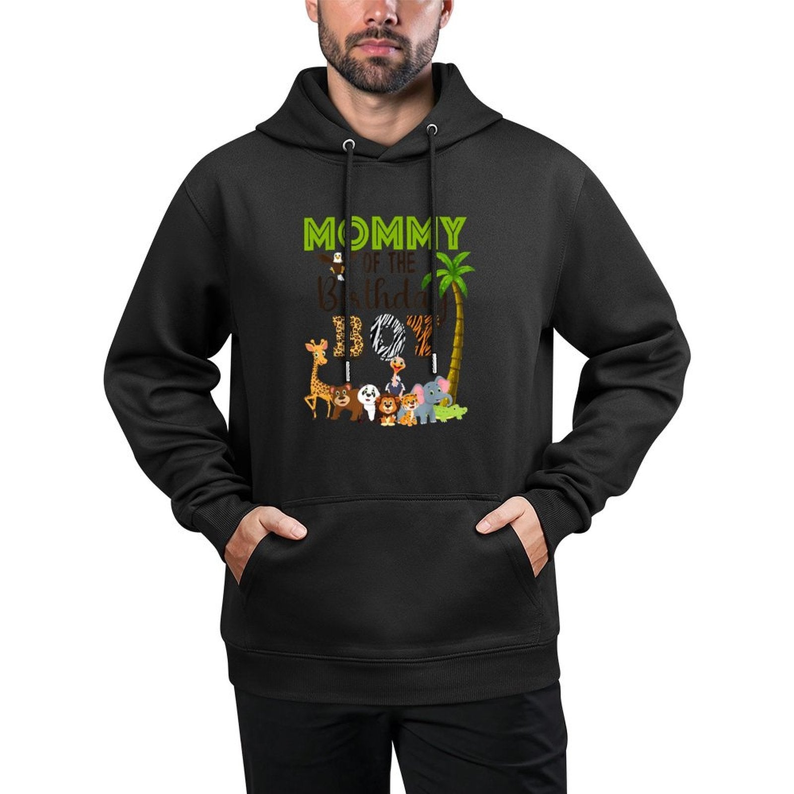 Mommy of The Birthday Boy Wild Zoo Theme Safari Party Casual Wear Hoodie