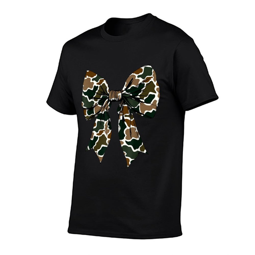 Old School Camouflage Coquette Bow Fall Hunting Military Comfortable T-Shirt