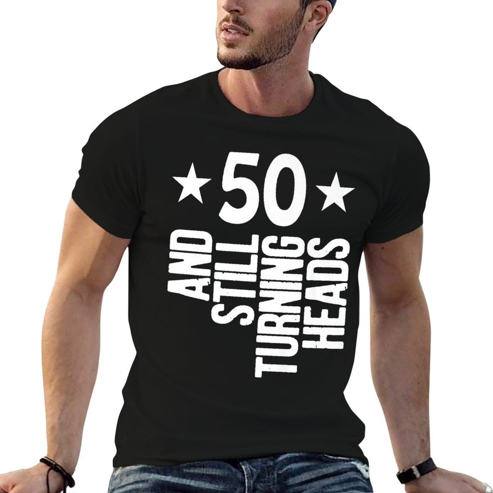 50 Years Old Turning Heads Premium 50th Birthday Gift  High-quality Stitching T-Shirt