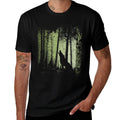 Twilight Forest Romantic Howling Wolf Silhouette Comfortable T-Shirt