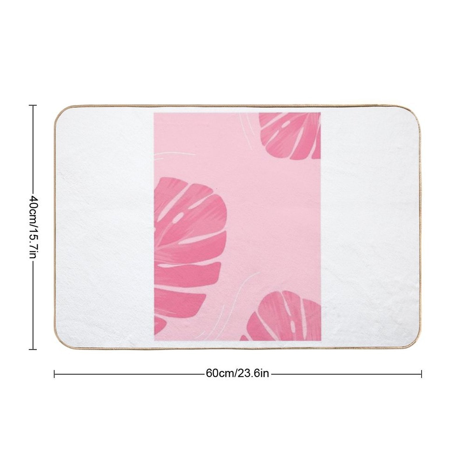 Pink Flowers Art  Repositionable Bath Mat