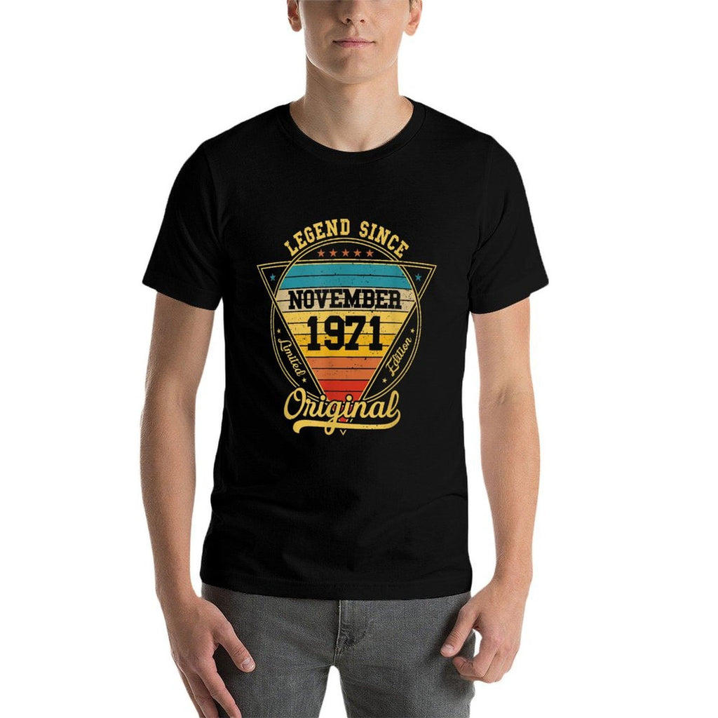 50th Birthday 50 Years Old Retro Legend Since November 1971  Tagless Design T-Shirt