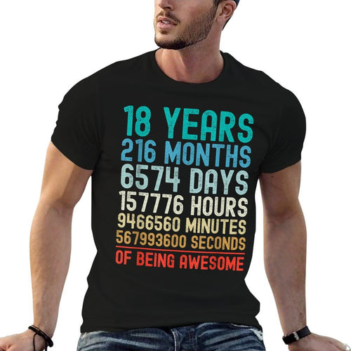 18 Years 216 Months Of Being Awesome Happy 18th Birthday  Polyester Blend T-Shirt