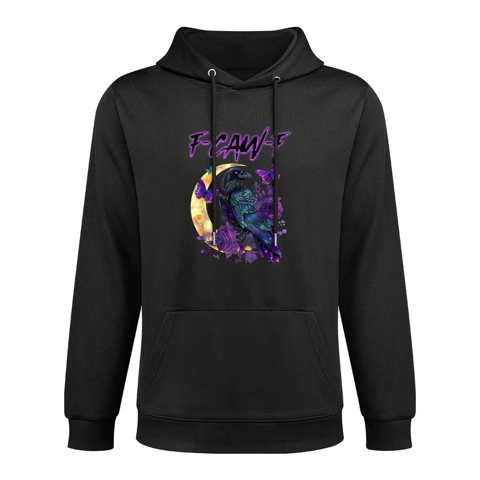 F-Caw-F Funny Raven Black Crow Spooky Season Halloween Retro Durable Construction Hoodie