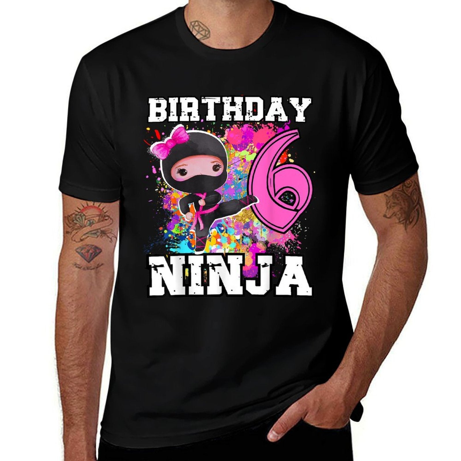 Birthday Ninja Girl 6 Year Old Funny Ninja Party Birthday  Durable T-Shirt