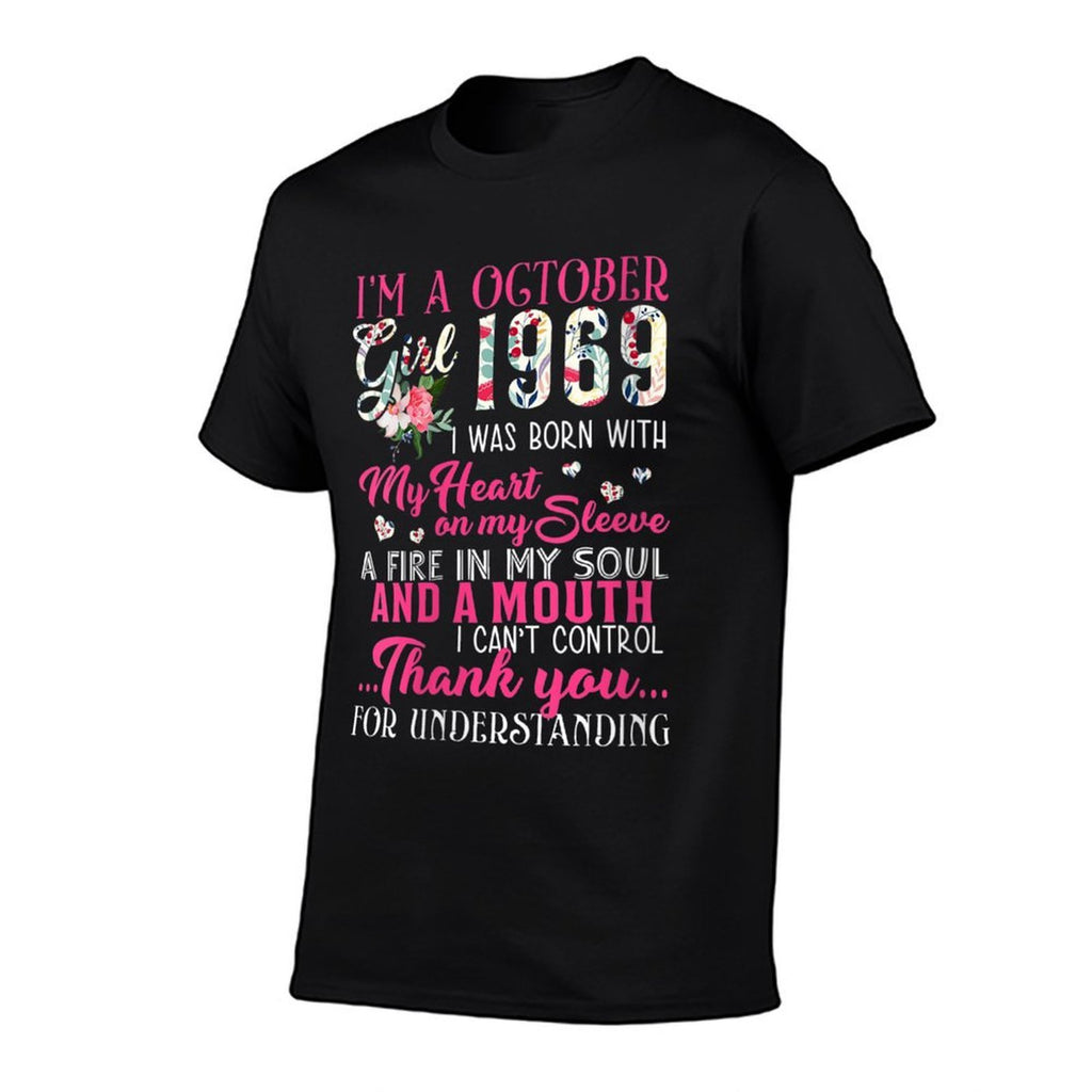 Womens October Girl 1969s 50th Birthday Girl Women  Cotton T-Shirt