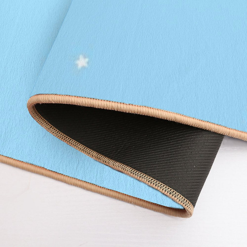 White Stars on Blue Sky Background Semaless  High-Traffic Bath Mat