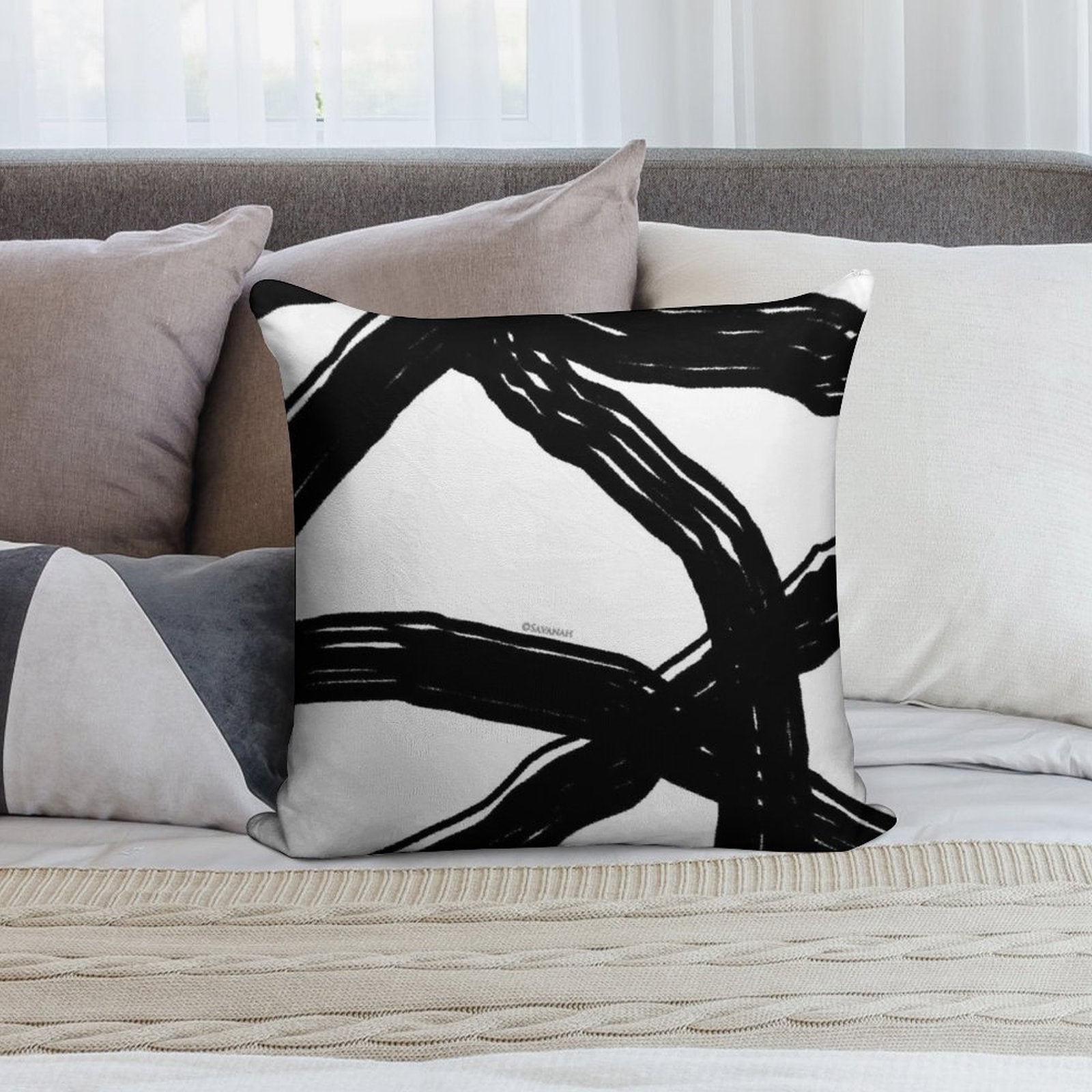 Black And White Soft Ultra-Soft Texture Throw Pillow