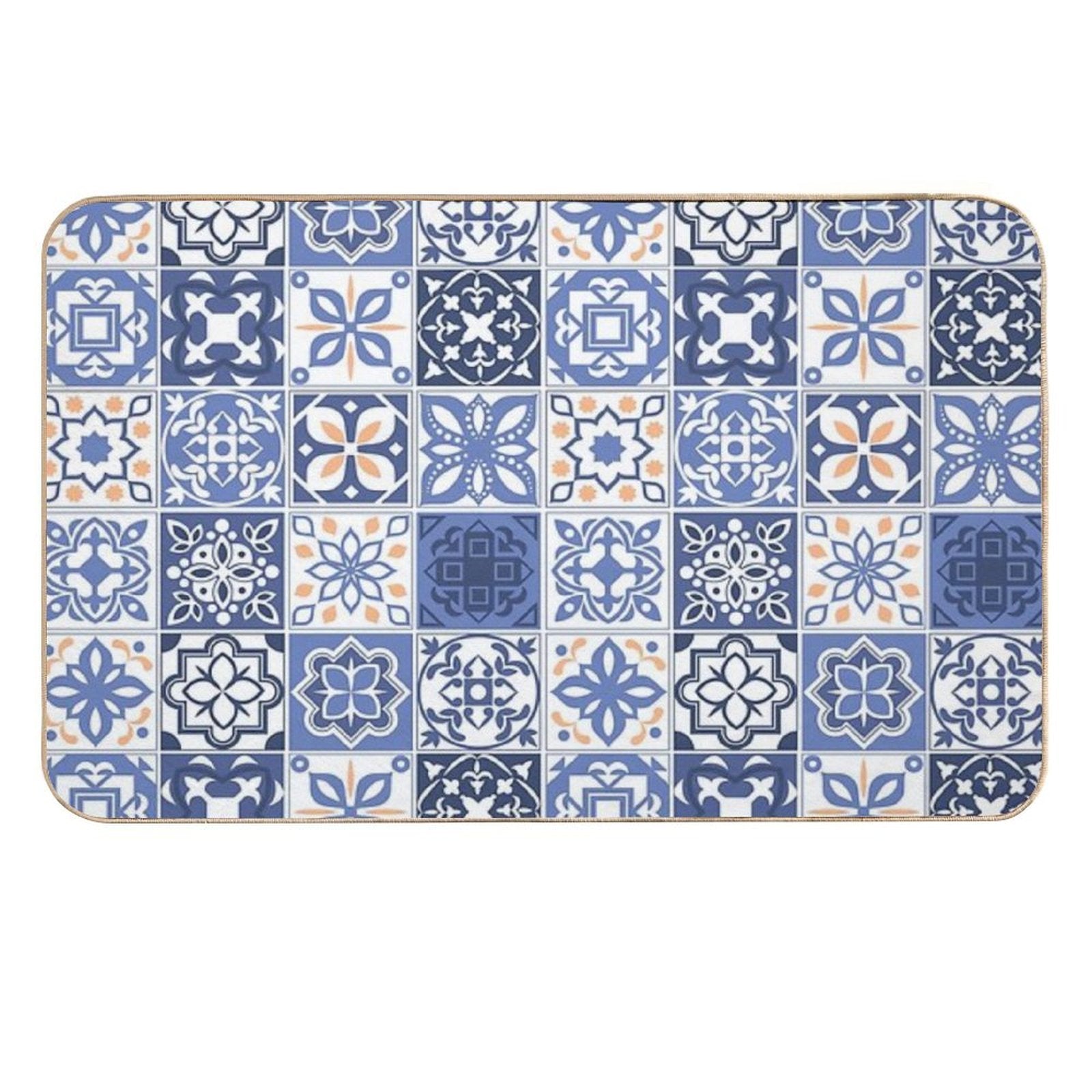 Blue Portuguese Tile  Versatile Bath Mat