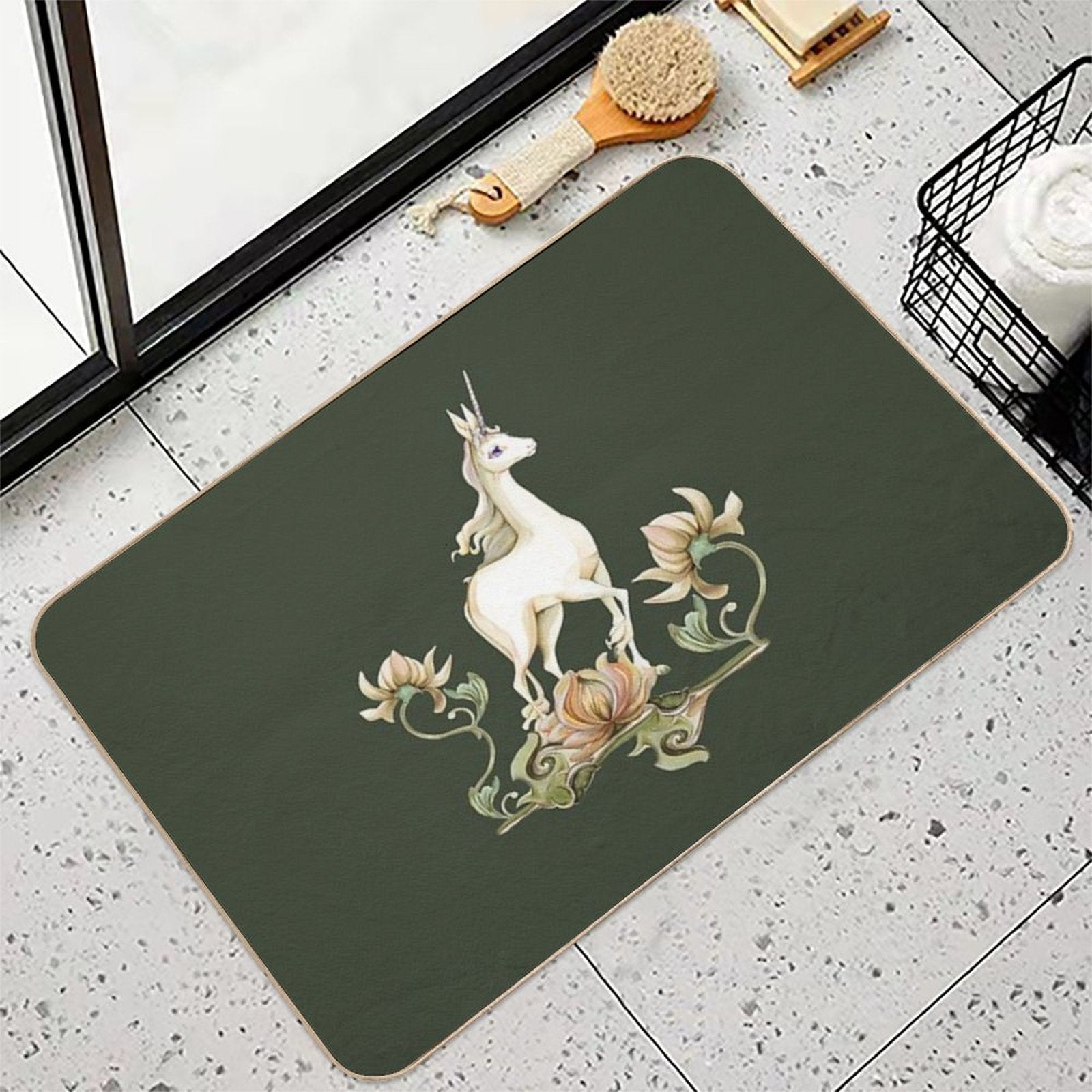 Last Unicorn - Flower Garden  Anti-Trip Bath Mat