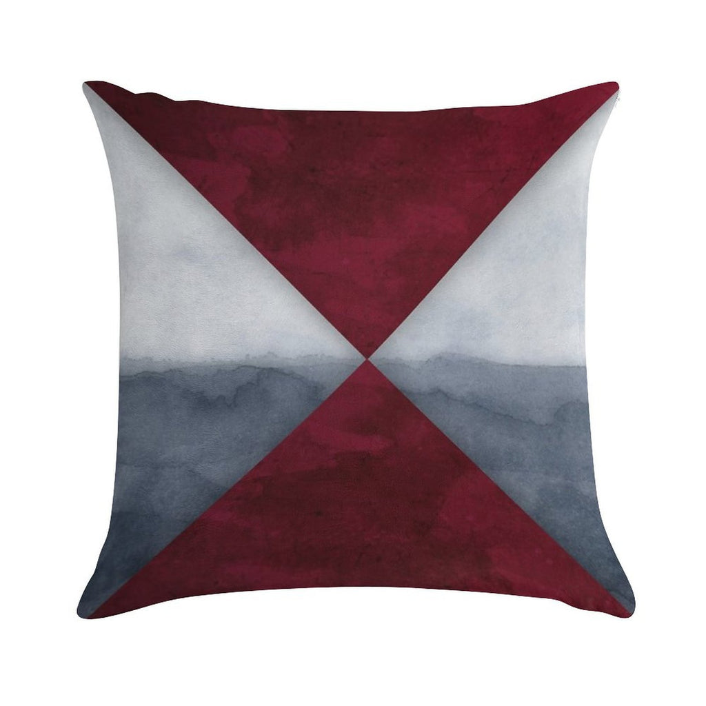 Maroon And Grey Soft Warmth Comfort Throw Pillow