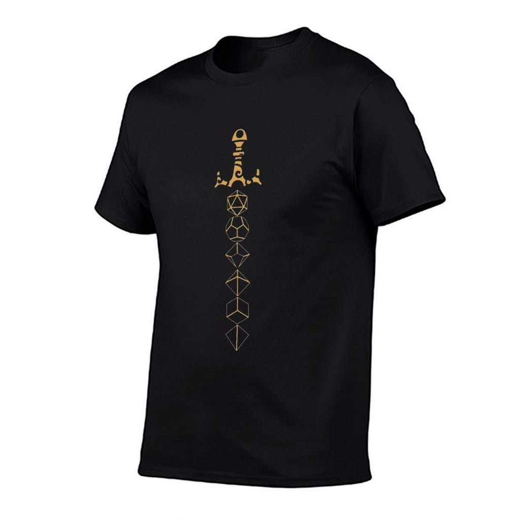 Dice Set Sword Tabletop RPG Gaming  Summer-ready Fabric T-Shirt