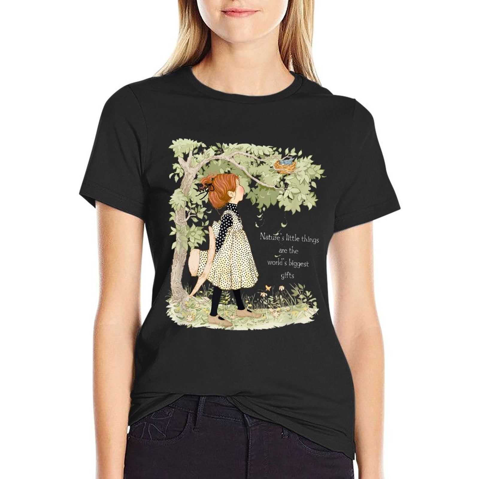 Holly Hobbie Classic Natures Little Things Light Text  High-quality Stitching T-Shirt