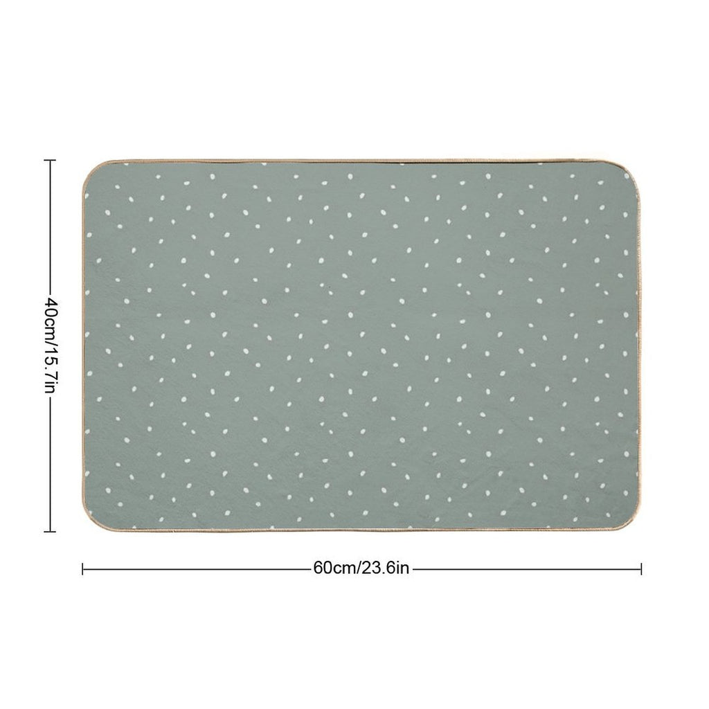 Scattered Dots in Mountain Green  Pet-Safe Bath Mat