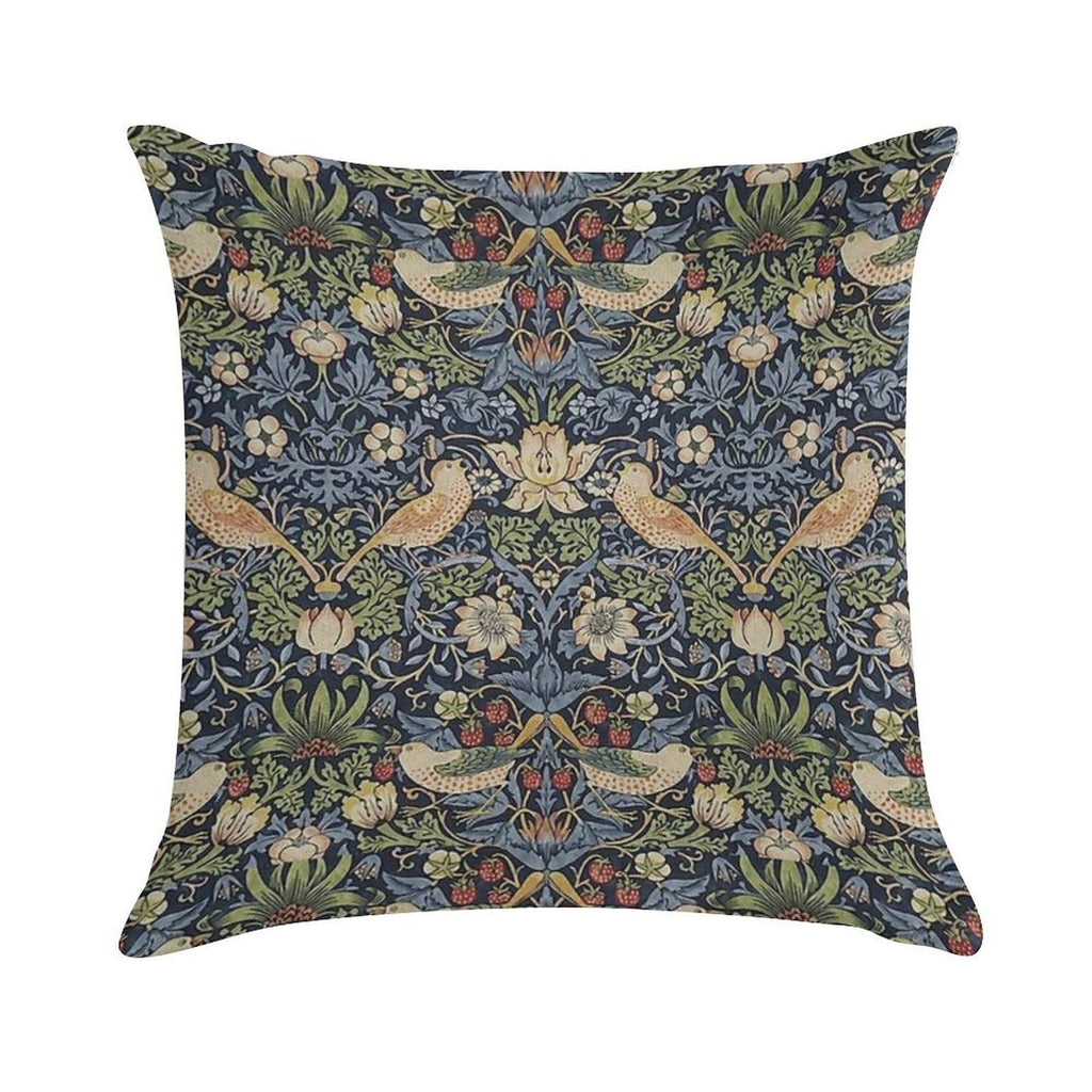 William Morris Strawberry Thief Pattern Soft Warmth Comfort Throw Pillow