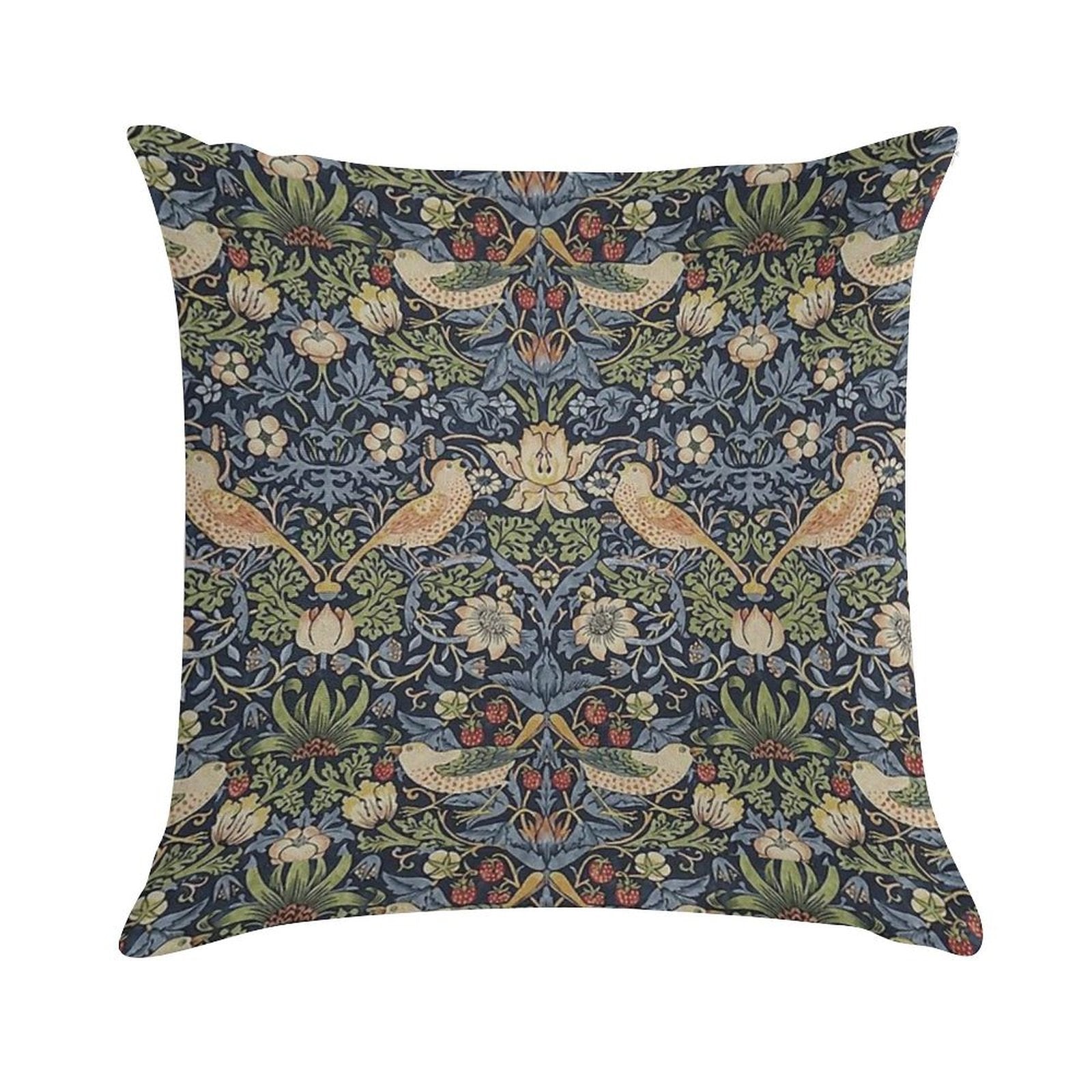 William Morris Strawberry Thief Pattern Soft Warmth Comfort Throw Pillow