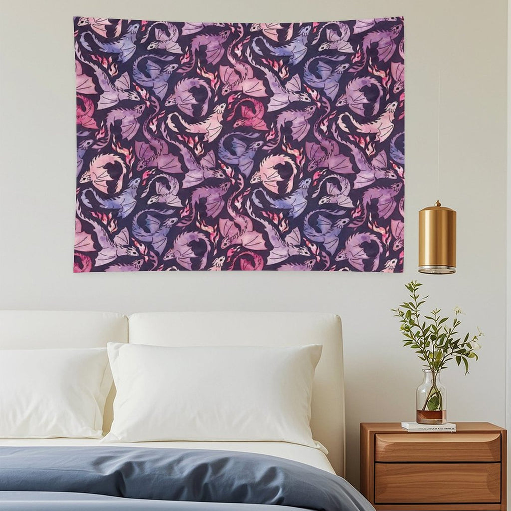 Dragon Fire Dark Pink & Purple Tapestry
