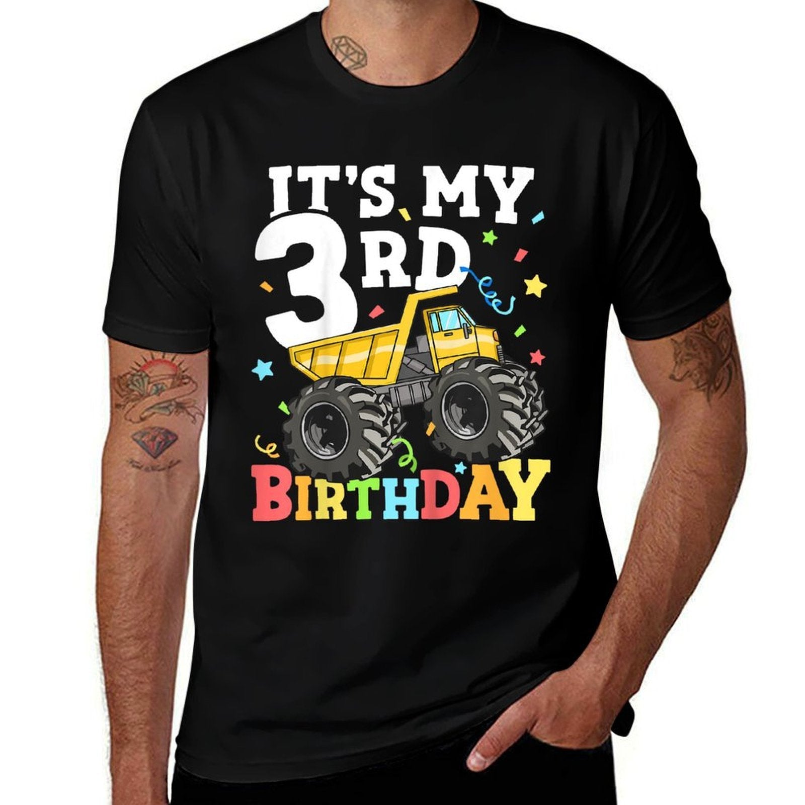 Kids It's My 3rd Birthday Construction Truck Birthday Boy Toddler  Stretchy T-Shirt