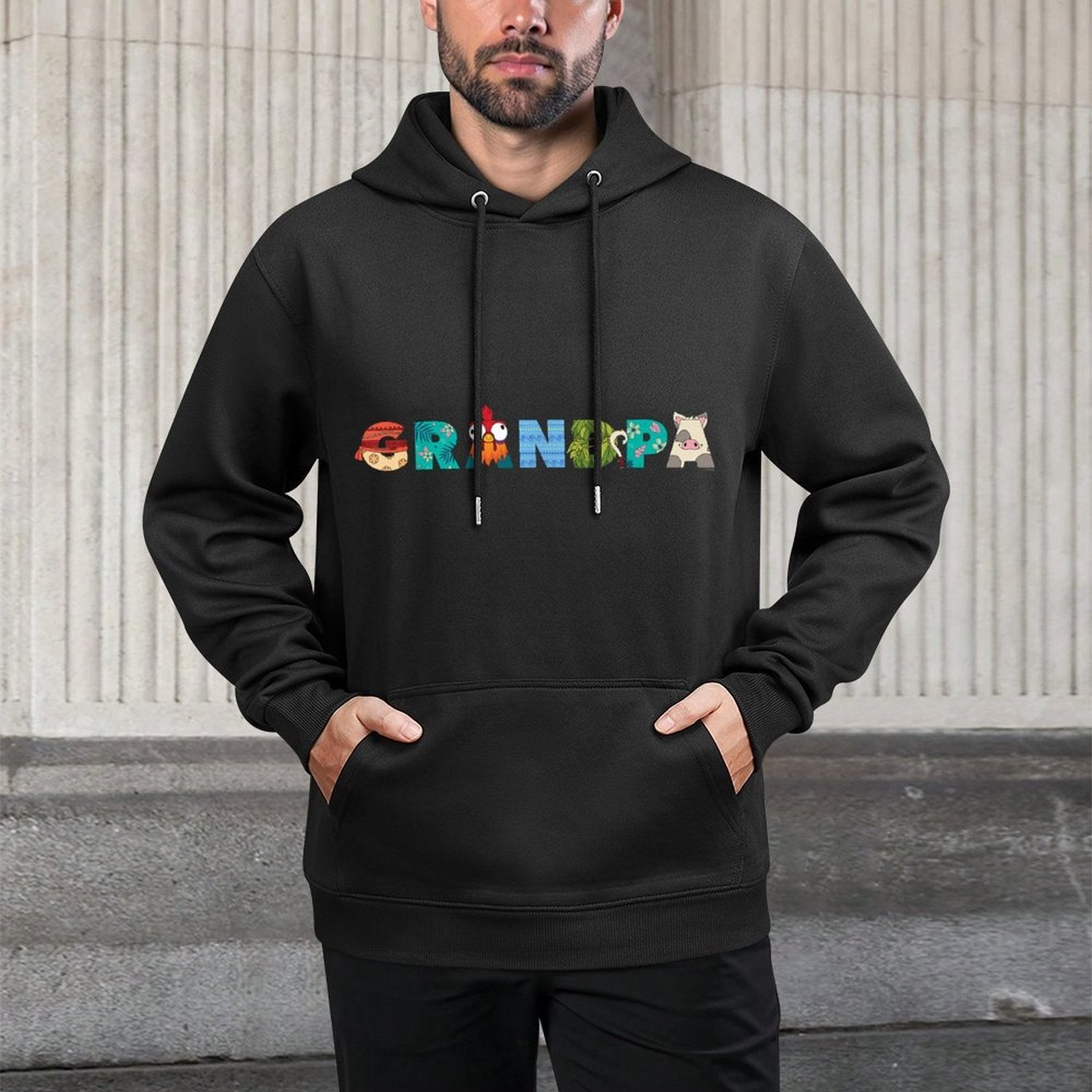 Disney Moana Letters Grandpa Gift Family Trip Vacation Easy Care Hoodie
