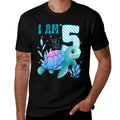 Kids I Am 5 Years Old 5th Birthday Sea Turtles Boys Girls  Stretchy T-Shirt
