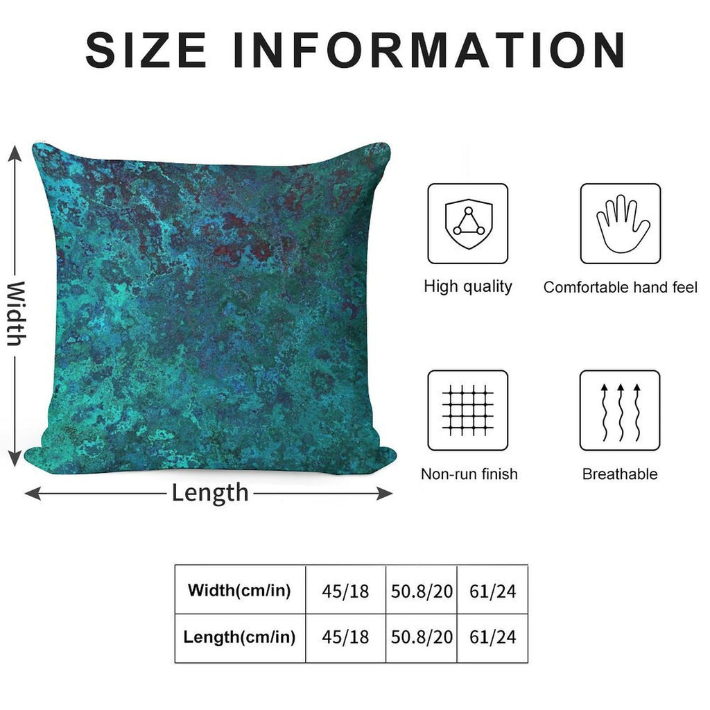 Shimmering Ocean Blue Soft Home Decor Throw Pillow