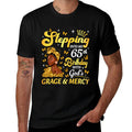 Stepping Into My 65th Birthday Afro Woman Religious Birthday  Wrinkle-resistant T-Shirt