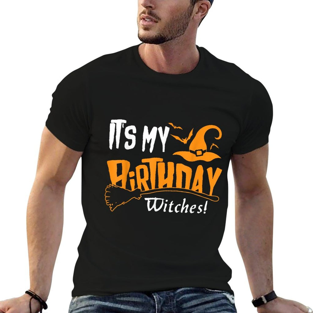 Its My Birthday Witch Halloween October Birthday  Oversized Silhouette T-Shirt