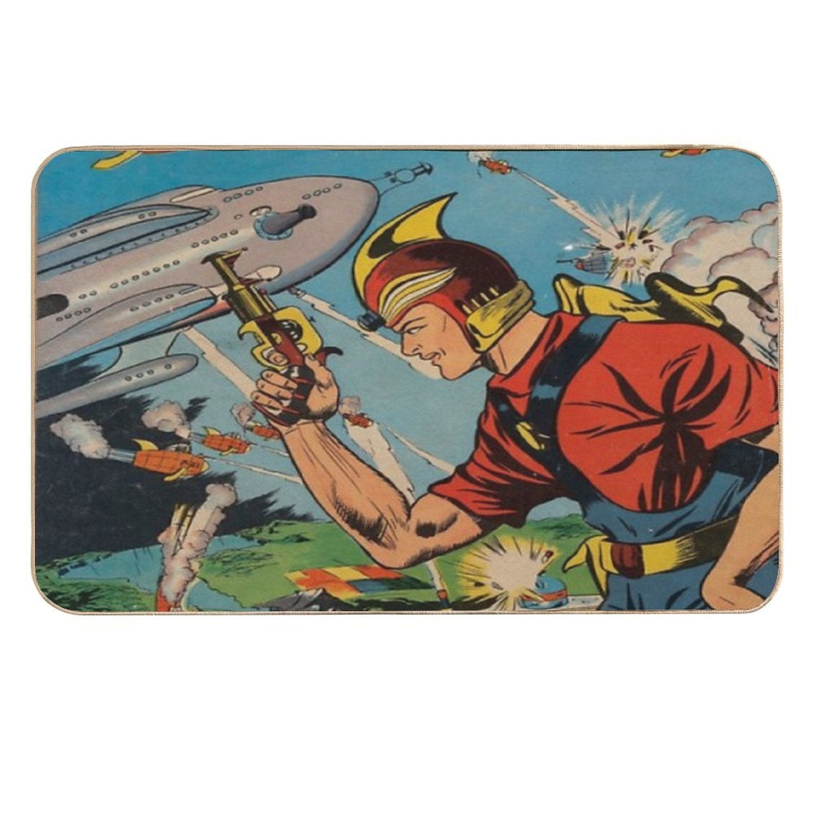 Buck Rogers Vintage Comic Boys Retro Hipster Print Mask Gift  Stain-Proof Bath Mat