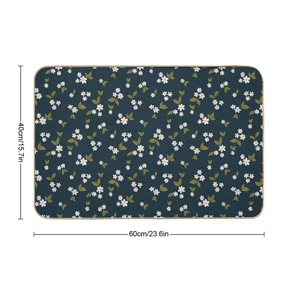 Daisy Bloom Teal  Fade-Resistant Bath Mat
