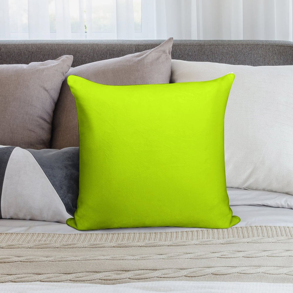 Bright Green Lime Neon Color Soft Gift Ready Throw Pillow