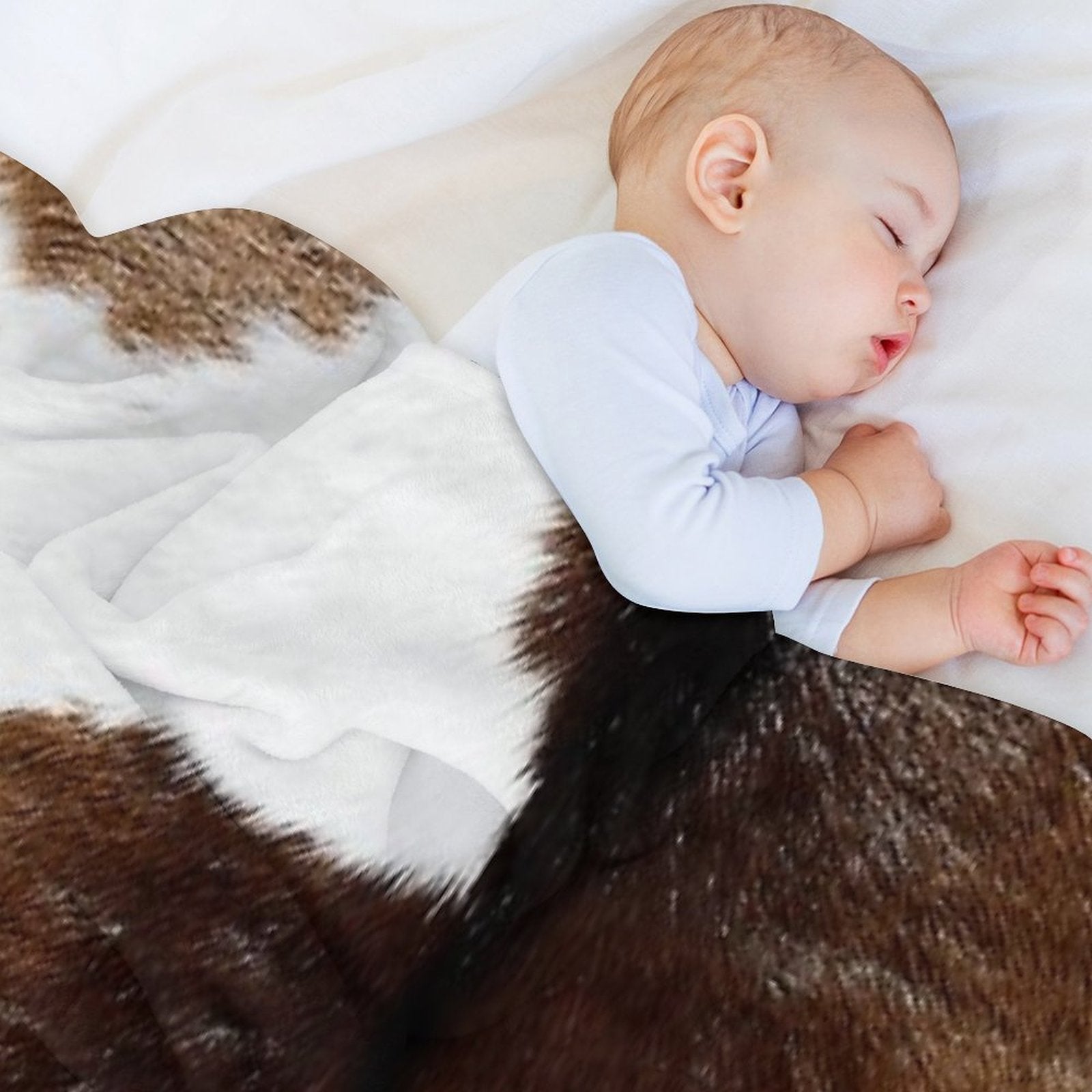 Minimalistic Cattle Cow Anti-pilling Throw Blanket
