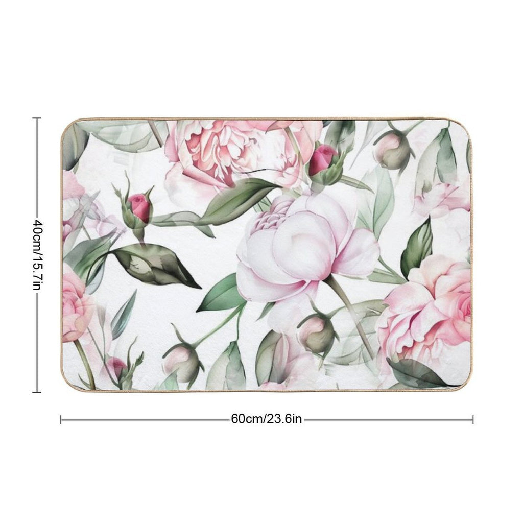 Roses Flowers Nature #pattern #nature  Easy Maintenance Bath Mat