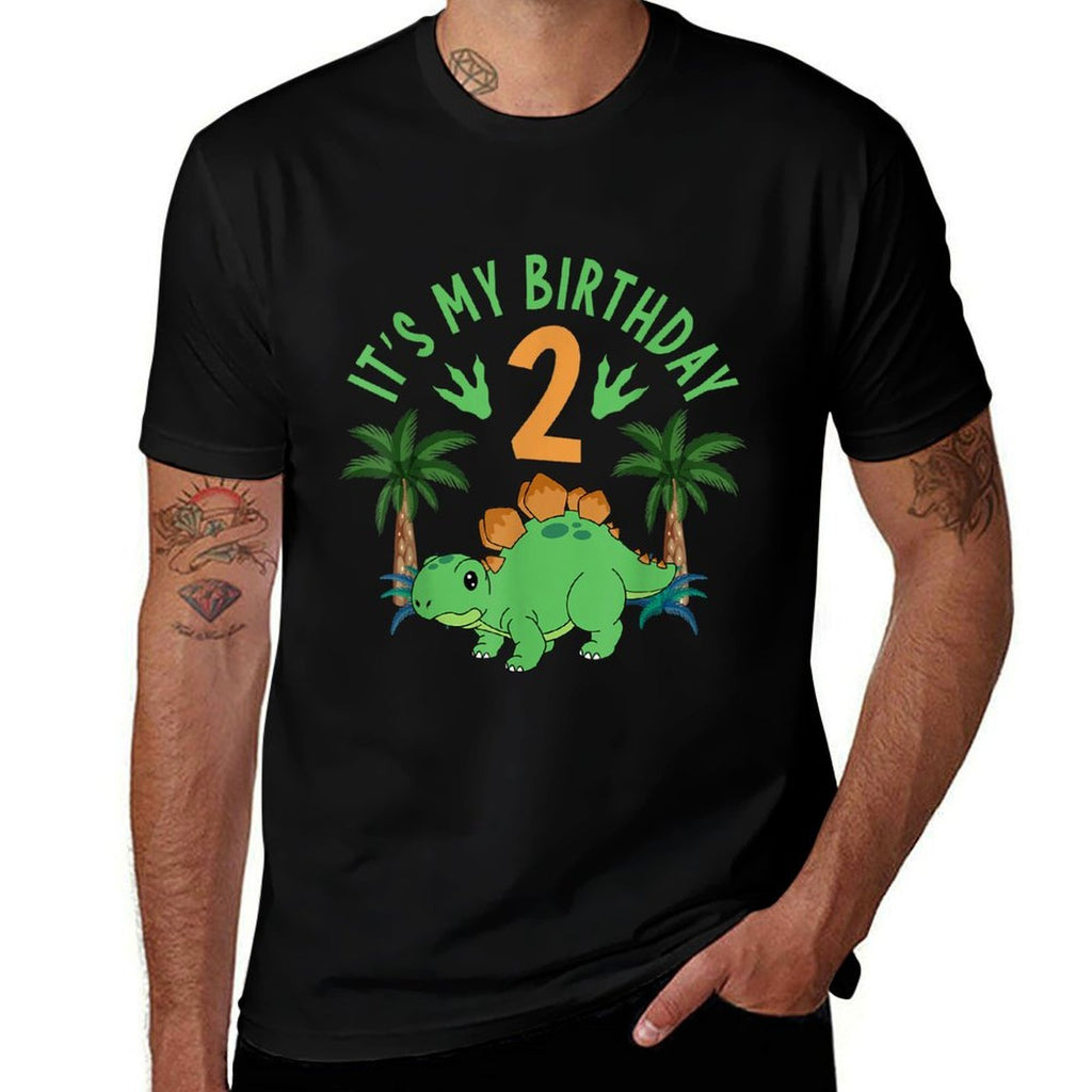 It's My 2nd Birthday Dinosaur Birthday Boy Girl Matching  Graphic-printed T-Shirt