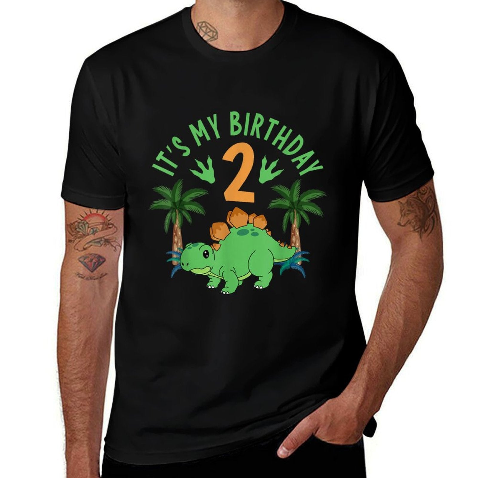 It's My 2nd Birthday Dinosaur Birthday Boy Girl Matching  Graphic-printed T-Shirt