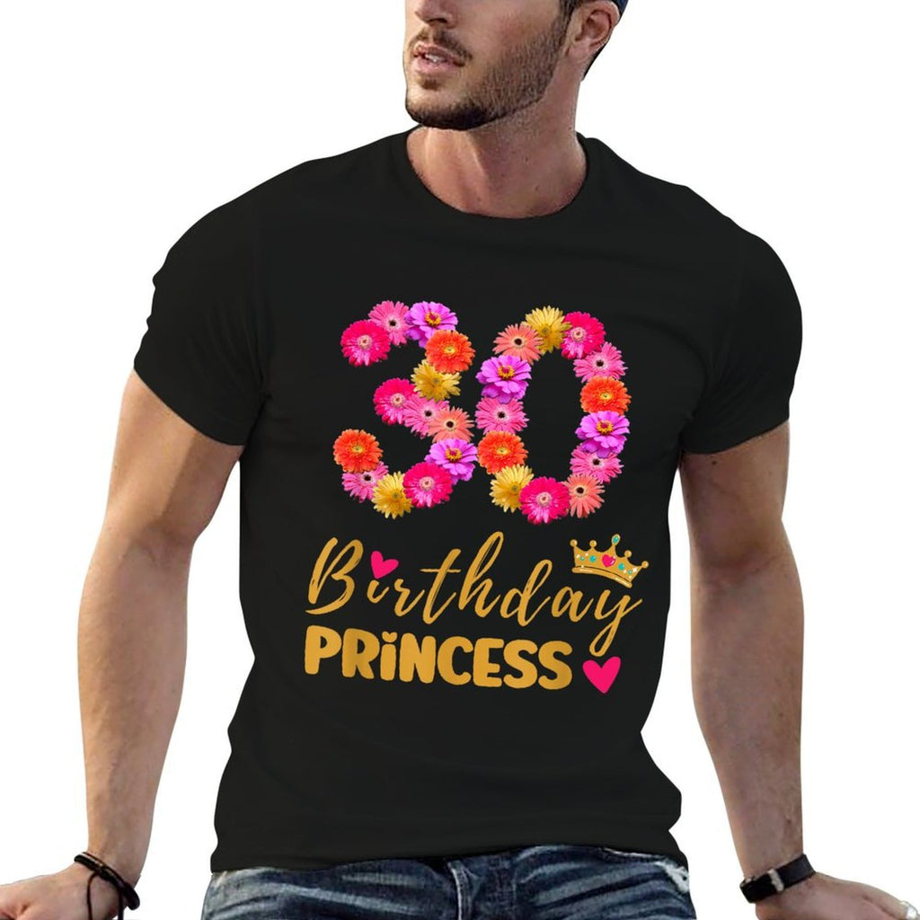 30 Year Old Birthday Princess Flower Its My 30th Birthday  Rolled Sleeves T-Shirt