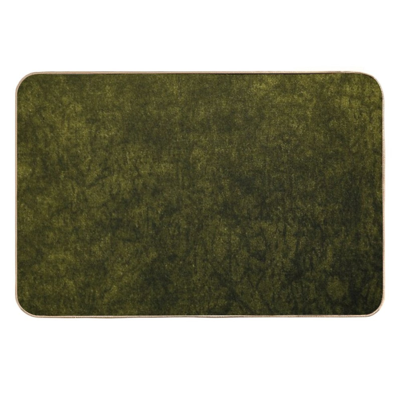 Olive Green Velvet  Texture  Long-Lasting Bath Mat