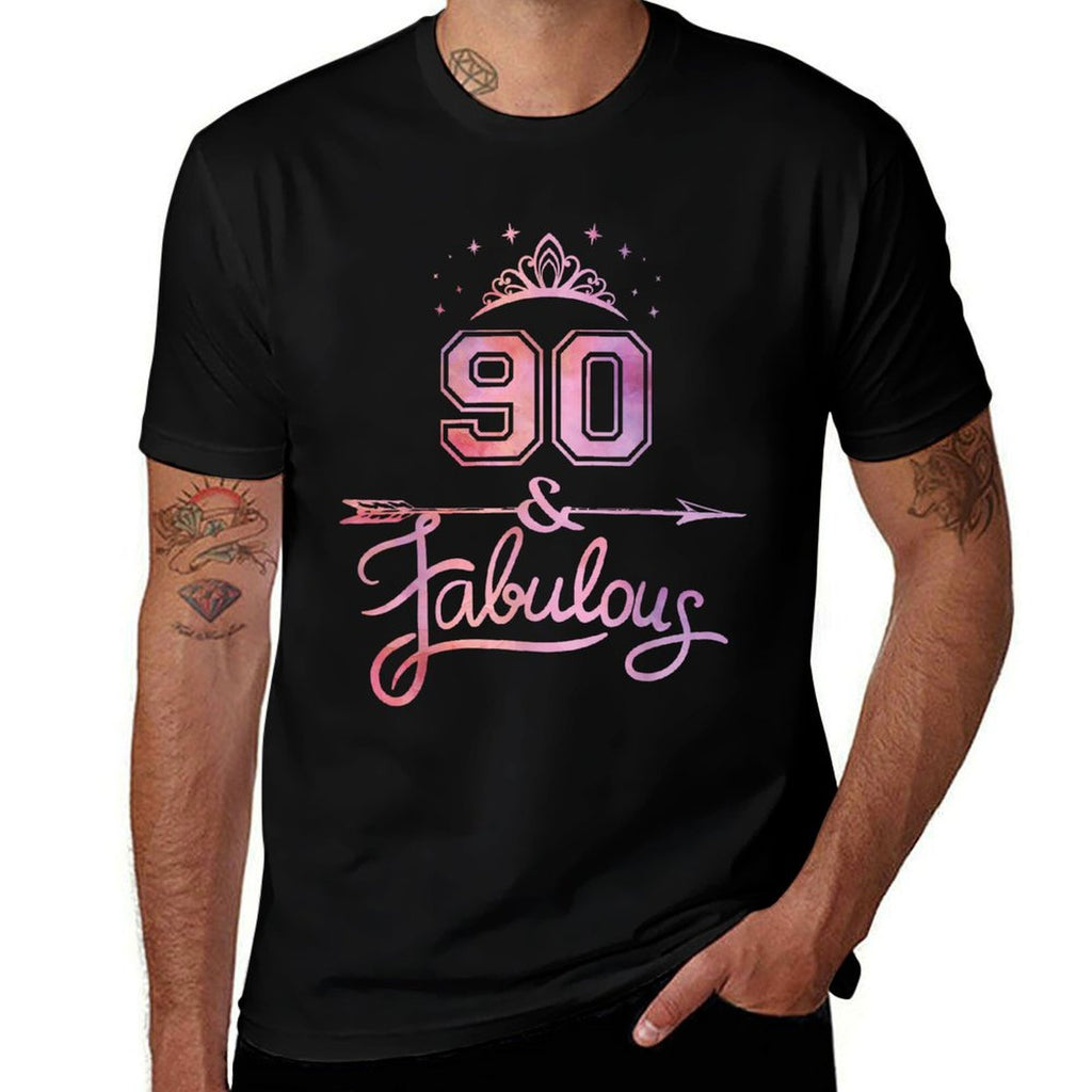 Women 90 Years Old And Fabulous Happy 90th Birthday  Easy-care T-Shirt