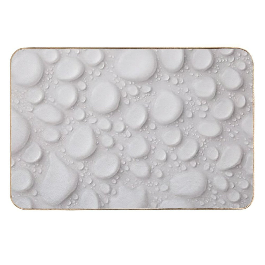 Water Drops, Beads, Rain Drops, Bubbles, White, Clear, Wet, Drenched,  Anti-Trip Bath Mat