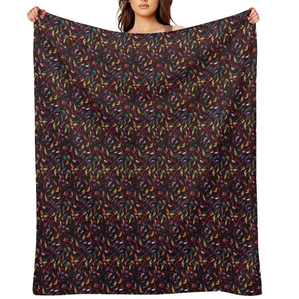 Colorful Leaf Swirl Lightweight Throw Blanket